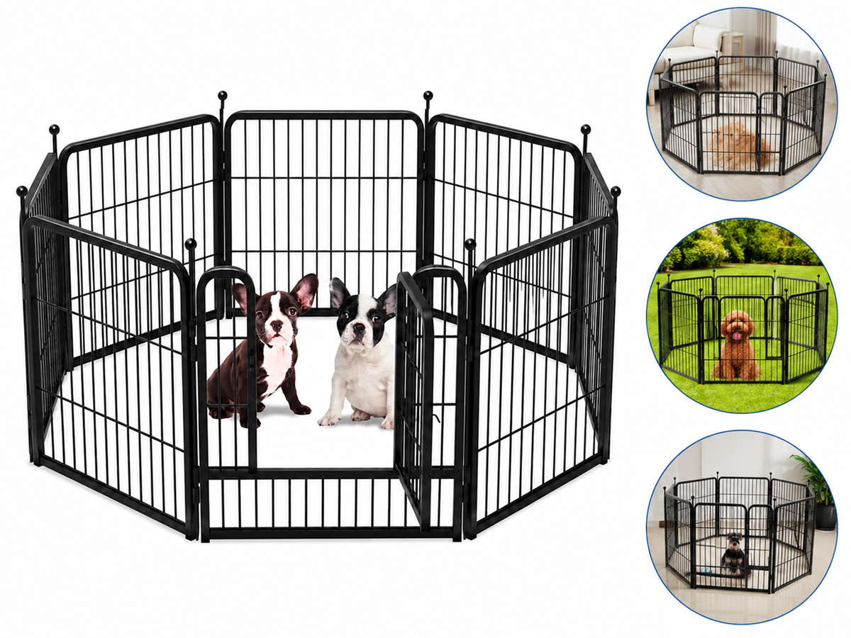 Dog Playpen Pet Play pen Fence 8 Panels