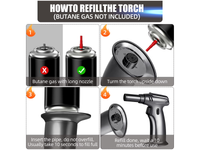Thumbnail for Butane Gas Blow Torch Adjustable Refillable Kitchen Torch