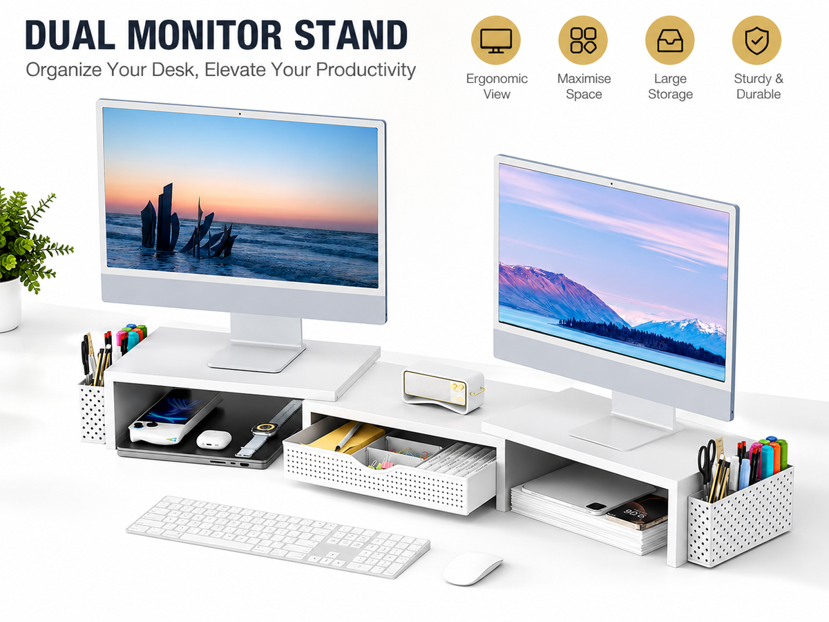 Dual Monitor Stand Riser