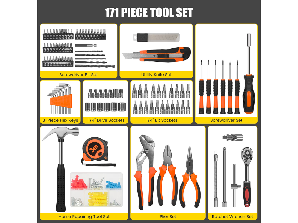 171 PCS Socket Wrench Auto Repair Tool