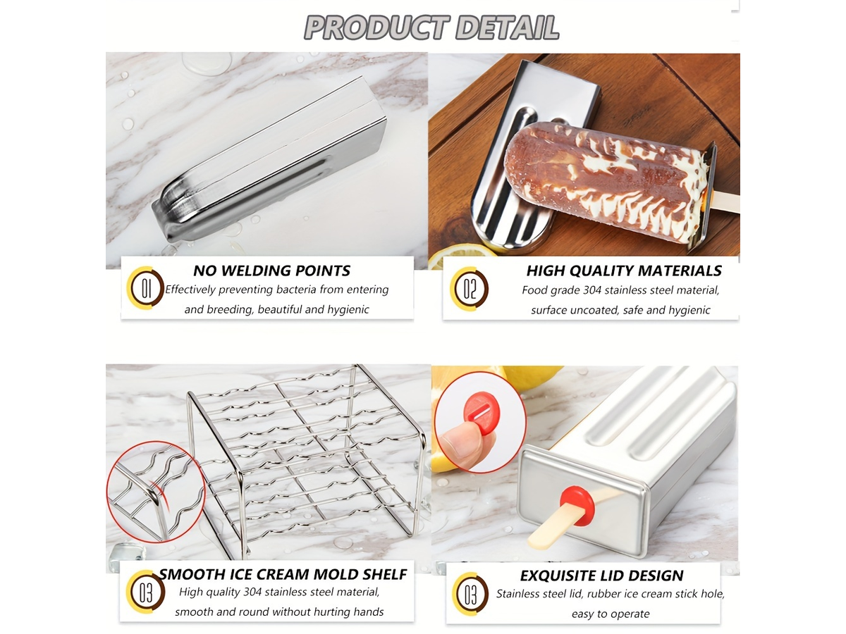 Stainless Steel Popsicle Mold Set