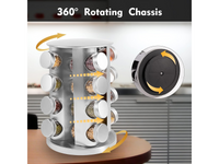 Thumbnail for Spice Rack Stand Carousel Rotating Glass 16 Jars