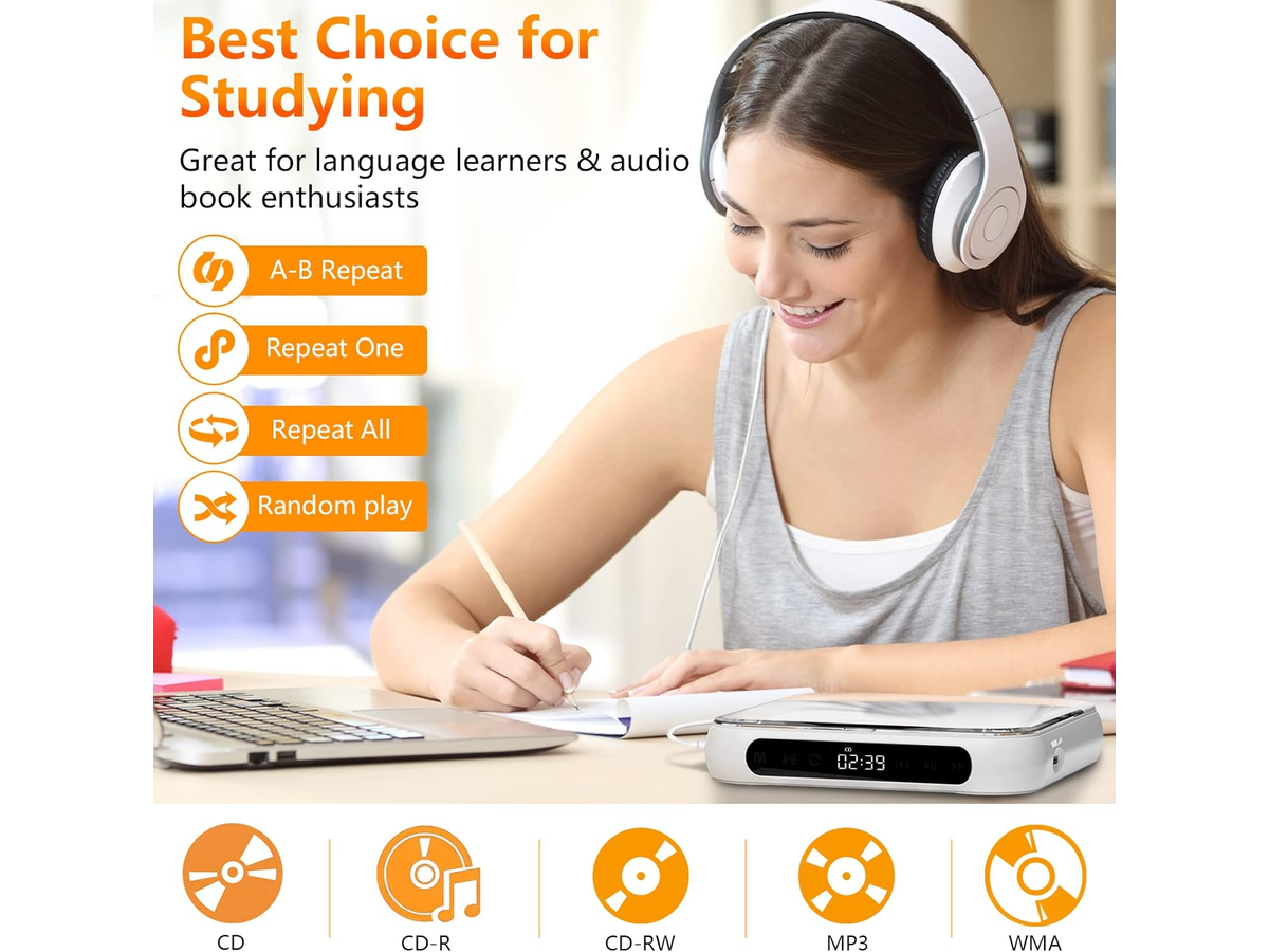 Rechargeable CD Player with Bluetooth
