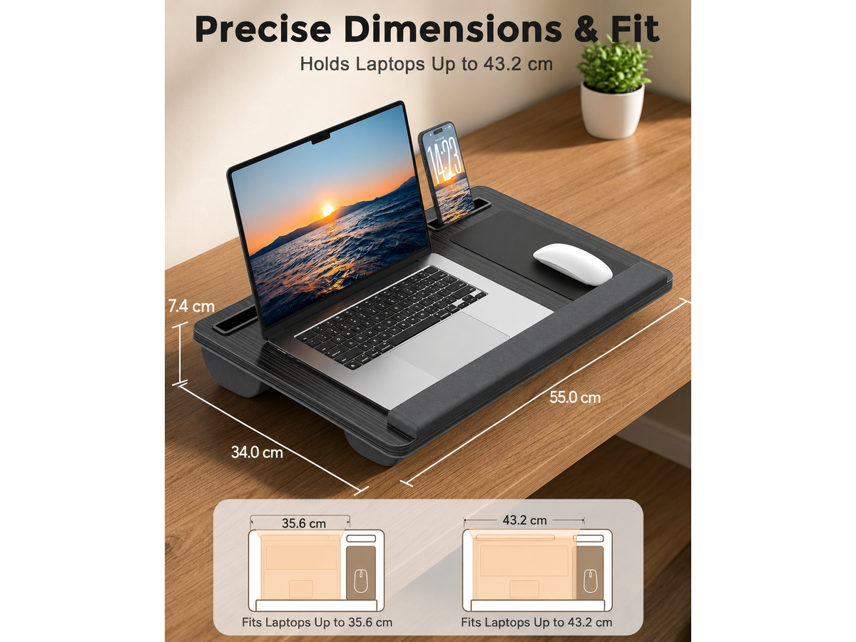 Laptop Table Lap Desk with Cushion