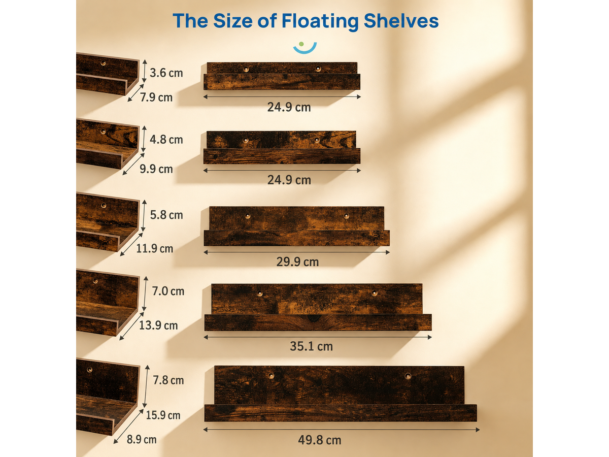 CURA Shelf Wall Mounted 5 PCS