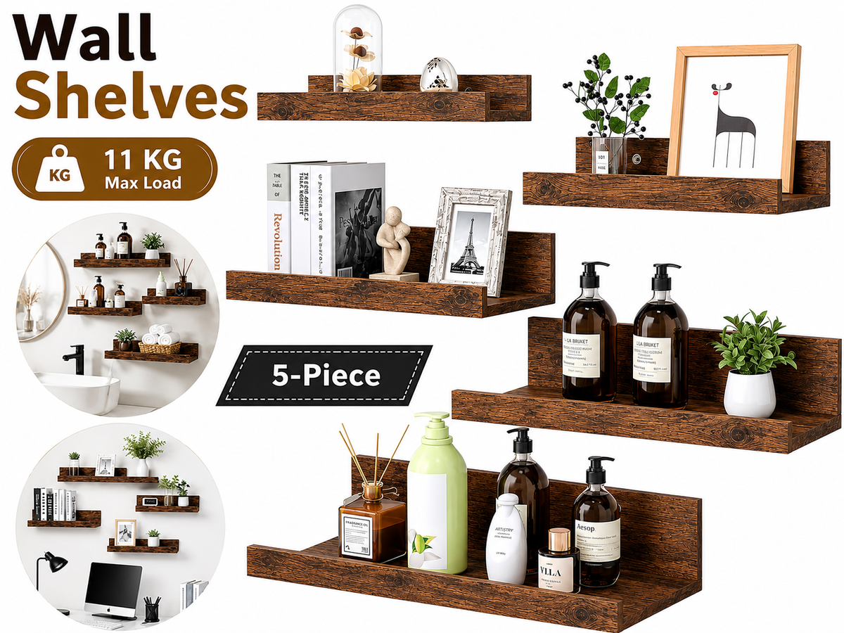 CURA Shelf Wall Mounted 5 PCS