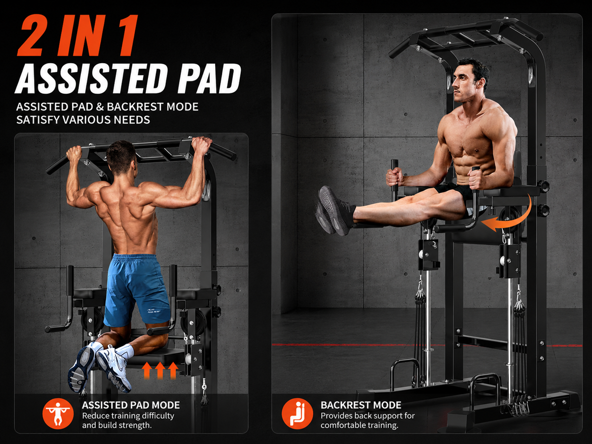 Power Tower Pull Up Bar Multi Function Dip Station