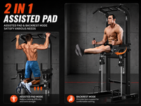 Thumbnail for Power Tower Pull Up Bar Multi Function Dip Station