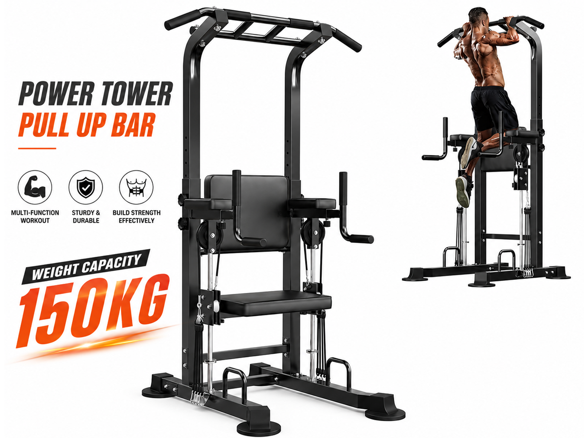 Power Tower Pull Up Bar Multi Function Dip Station