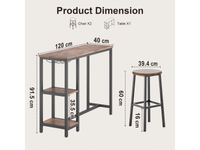Thumbnail for Bar Table and Stools Set Dining Desk Kitchen Chairs