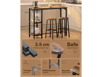 Thumbnail for Bar Table and Stools Set Dining Desk Kitchen Chairs