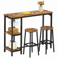 Thumbnail for Bar Table and Stools Set Dining Desk Kitchen Chairs