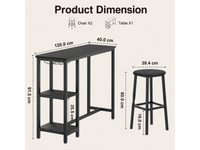 Thumbnail for Bar Table and Stools Set Dining Desk Kitchen Chairs