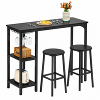 Thumbnail for Bar Table and Stools Set Dining Desk Kitchen Chairs