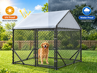 Thumbnail for Dog Run Outdoor Kennel with Roof Cover