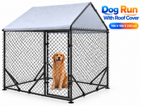 Thumbnail for Dog Run Outdoor Kennel with Roof Cover