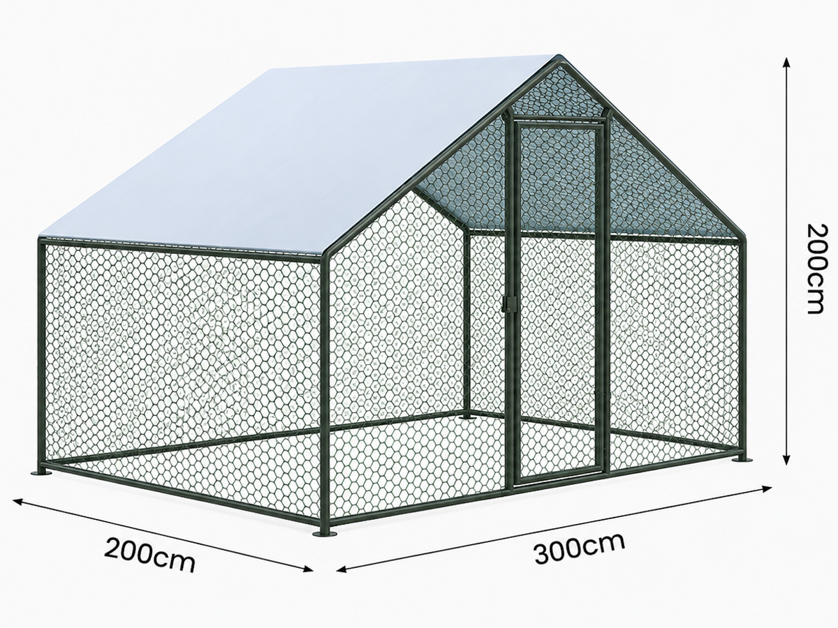 Outdoor Chicken Run with Roof Cover