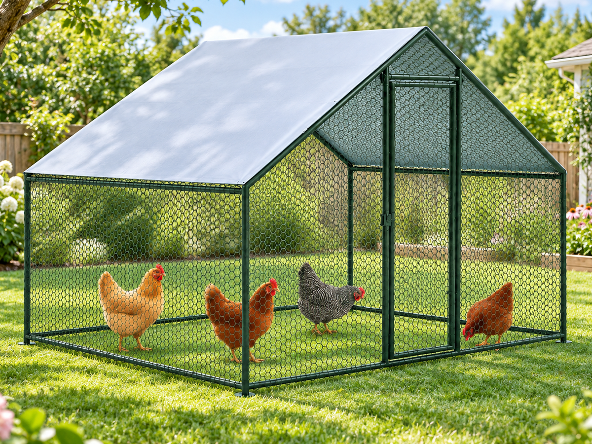 Outdoor Chicken Run with Roof Cover