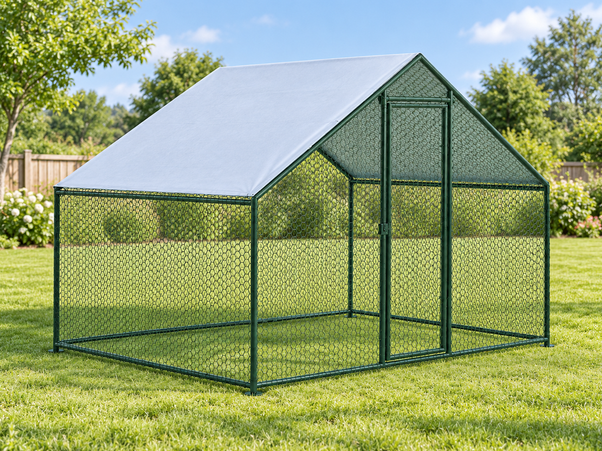 Outdoor Chicken Run with Roof Cover