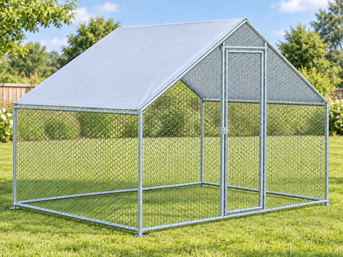 Outdoor Chicken Run with Roof Cover