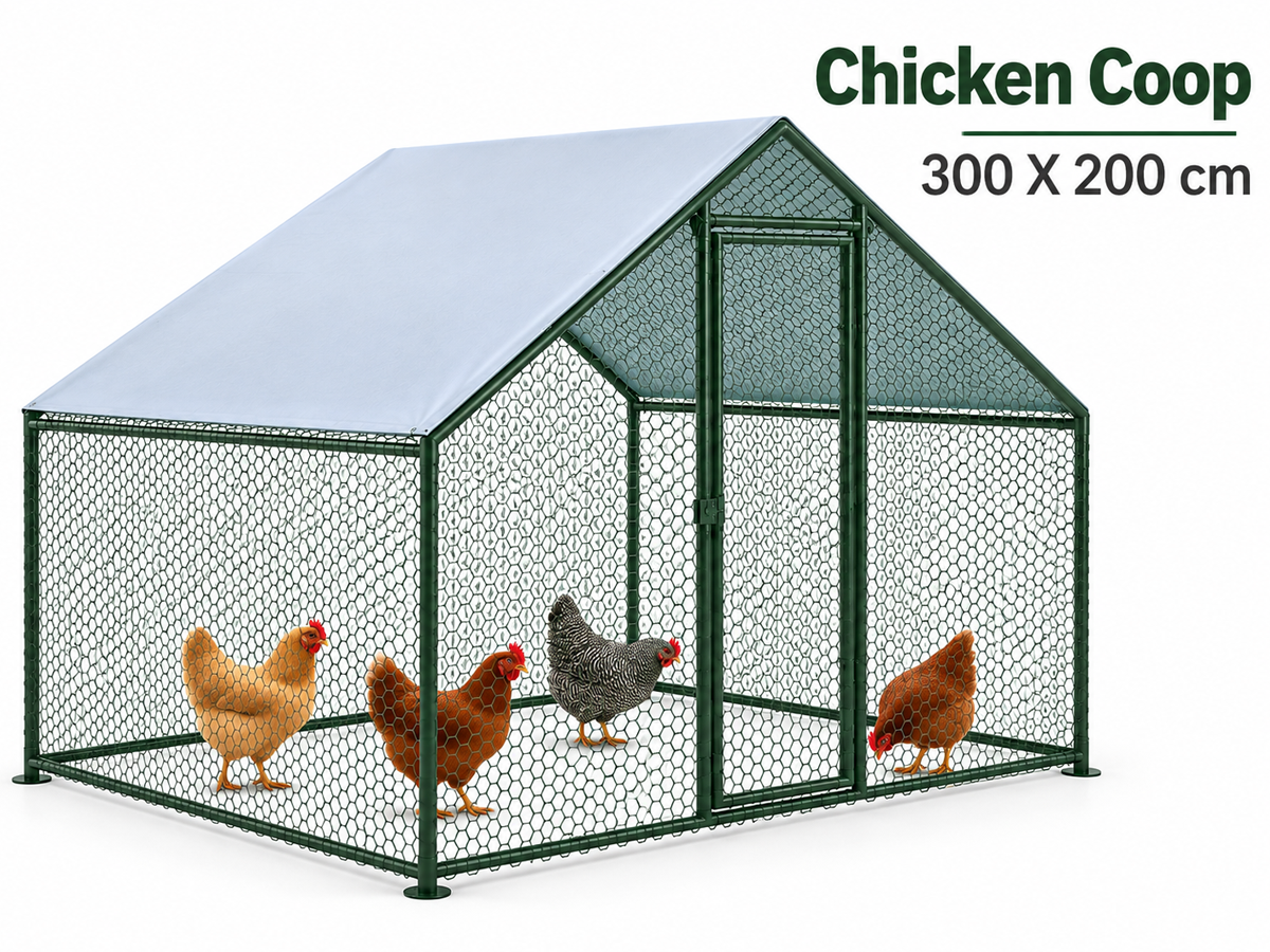 Outdoor Chicken Run with Roof Cover