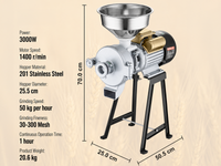 Thumbnail for Electric Grain Mill Grinder Machine 3000W