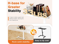 Thumbnail for Adjustable Overbed Table with Tilting Desktop