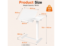 Thumbnail for Adjustable Overbed Table with Tilting Desktop