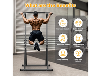 Thumbnail for Power Tower Pull Up Bar Dip Station Bench Foldable