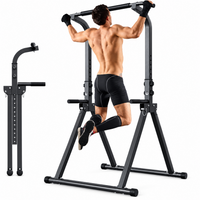 Thumbnail for Power Tower Pull Up Bar Dip Station Bench Foldable