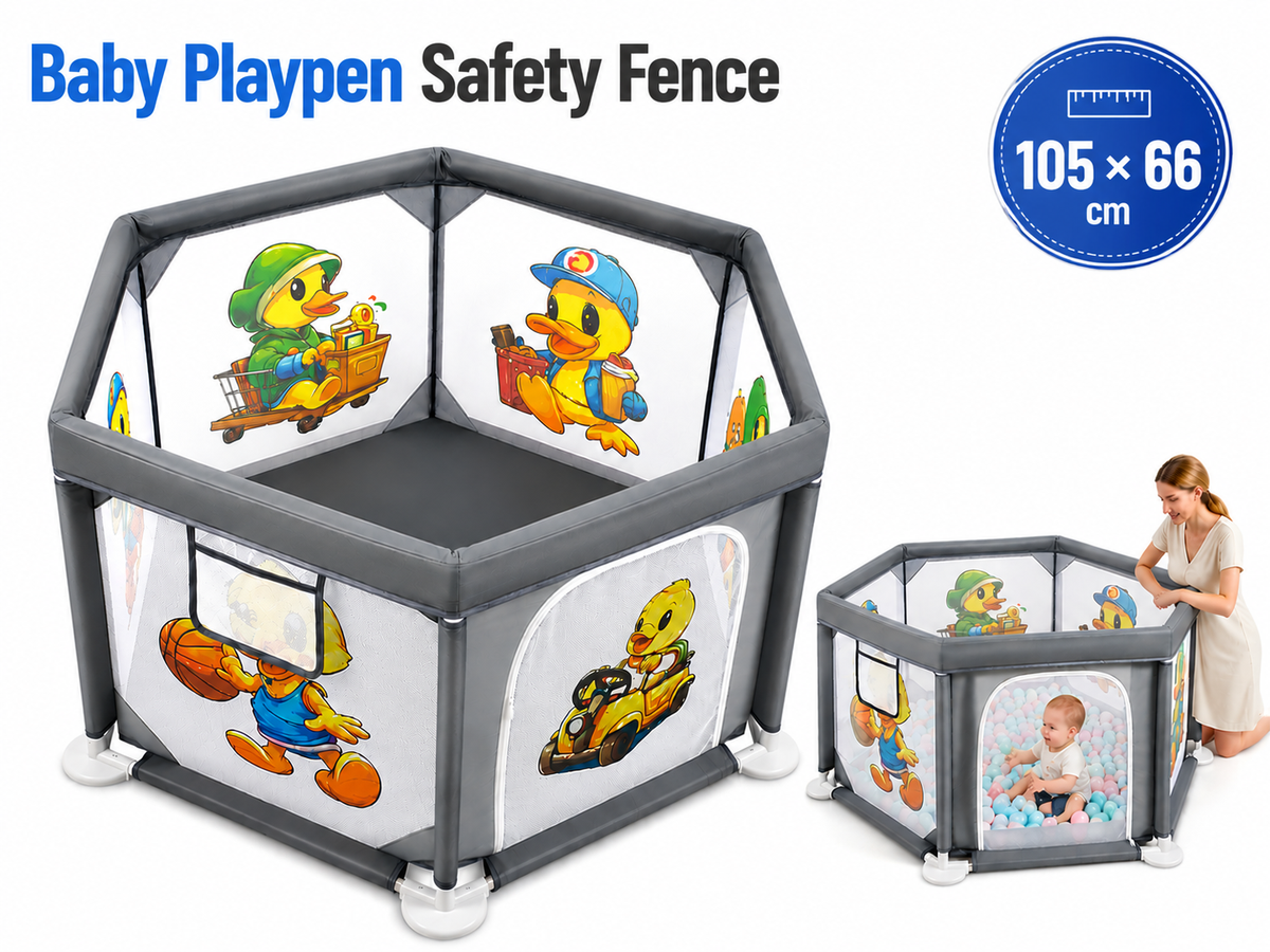 Baby Playpen Grey