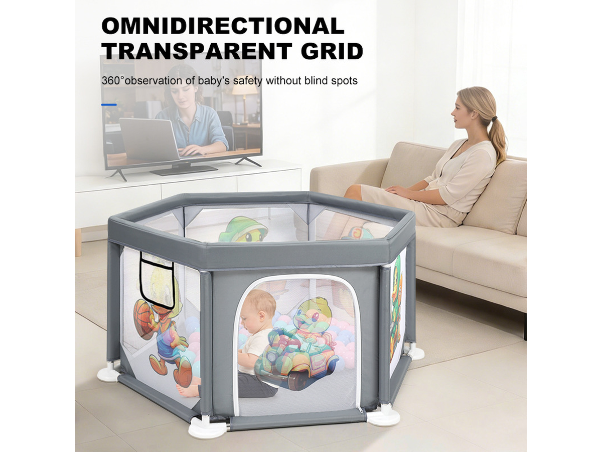 Baby Playpen Grey