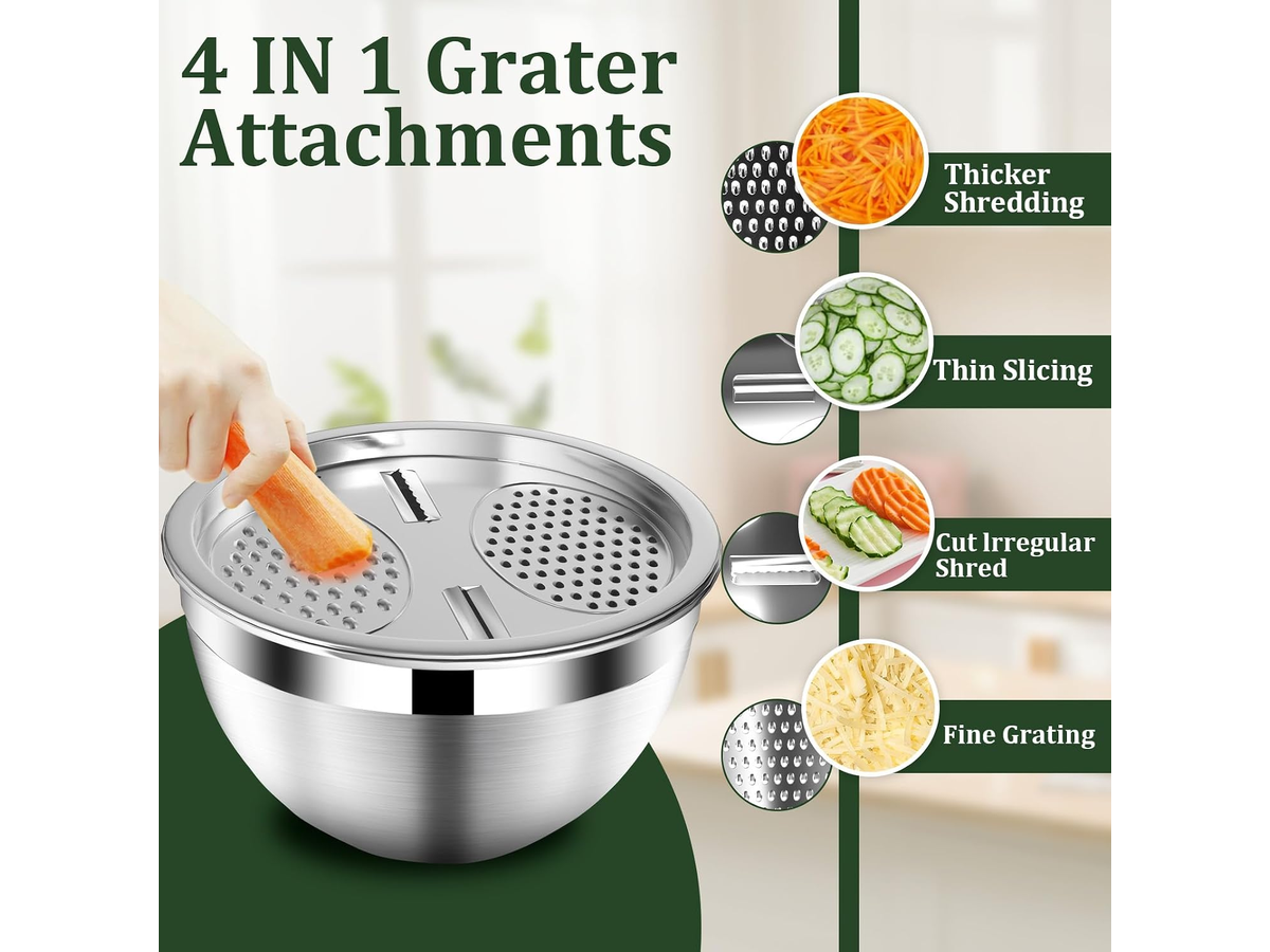 Stainless Steel Mixing Bowls with Lids Set