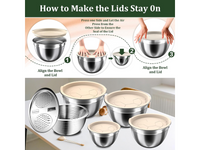 Thumbnail for Stainless Steel Mixing Bowls with Lids Set