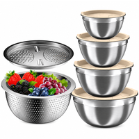 Thumbnail for Stainless Steel Mixing Bowls with Lids Set