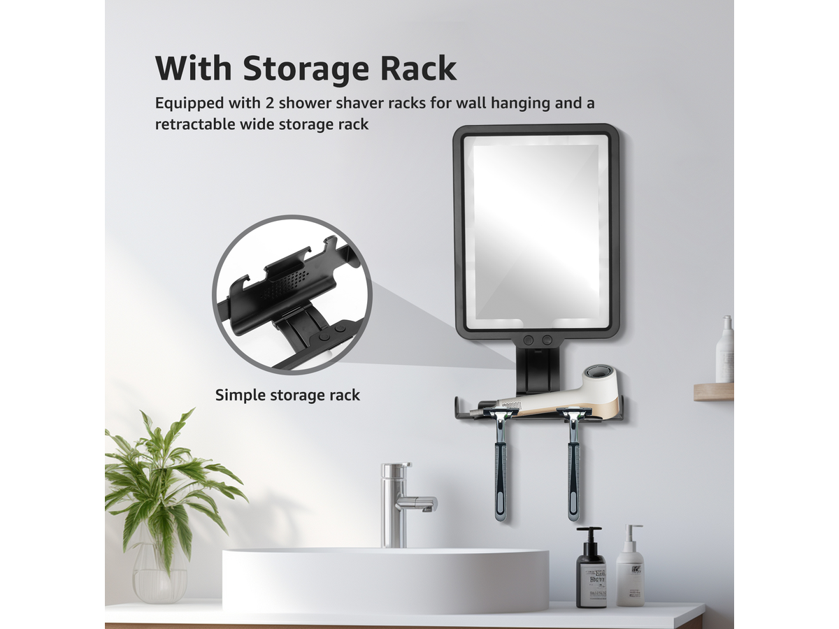 Rechargeable Anti Fog Shaving Mirror