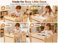 Thumbnail for Wooden Activity Table and Chair Set