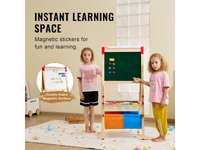 Thumbnail for Wooden Art Easel Whiteboard Chalkboard with Paper Roll