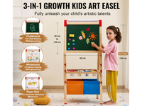 Thumbnail for Wooden Art Easel Whiteboard Chalkboard with Paper Roll