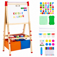 Thumbnail for Wooden Art Easel Whiteboard Chalkboard with Paper Roll