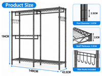 Thumbnail for Metal Wardrobe Clothes Rack