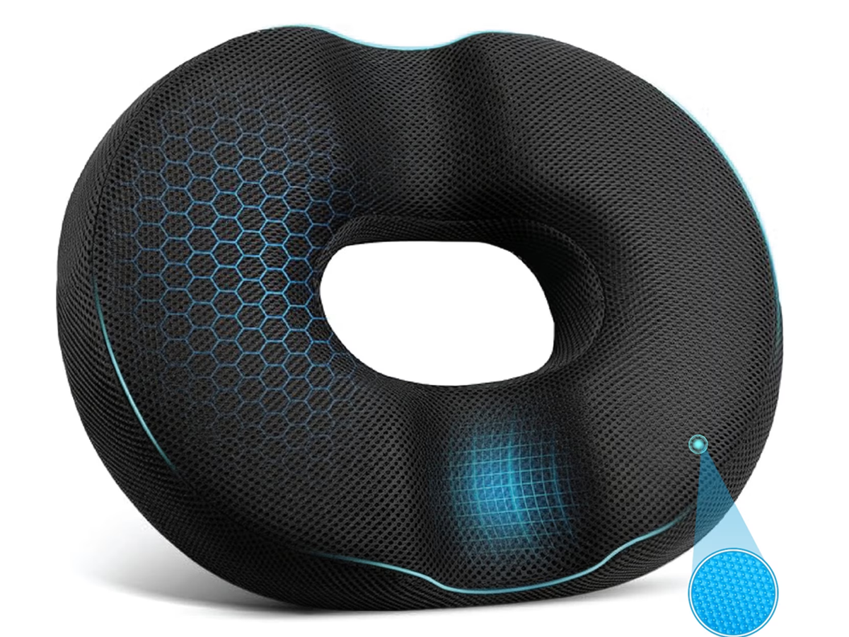 Donut Pillow Orthopedic Memory Foam Seat Cushion – Tailbone Support Black