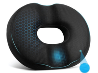 Thumbnail for Donut Pillow Orthopedic Memory Foam Seat Cushion – Tailbone Support Black
