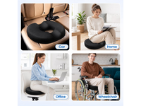Thumbnail for Donut Pillow Orthopedic Memory Foam Seat Cushion – Tailbone Support Black