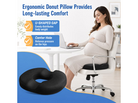 Thumbnail for Donut Pillow Orthopedic Memory Foam Seat Cushion – Tailbone Support Black