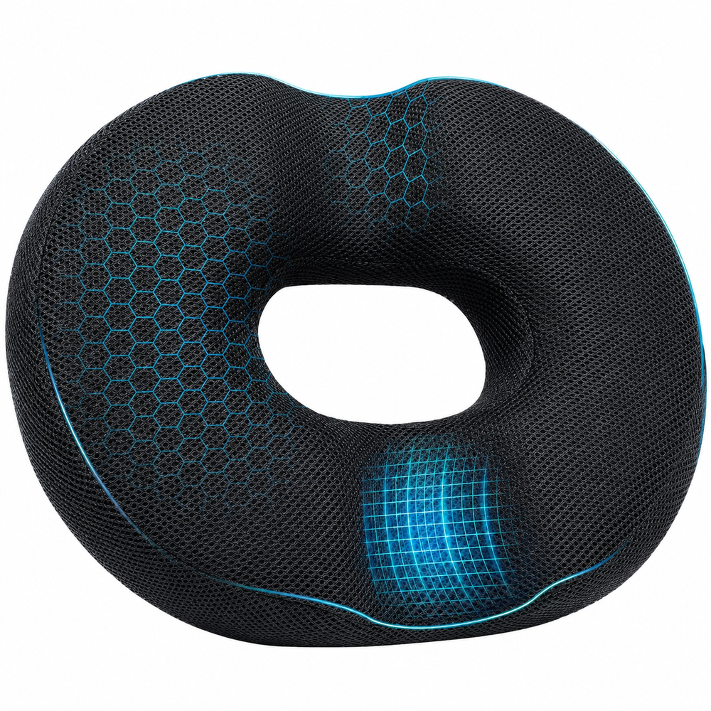 Donut Pillow Orthopedic Memory Foam Seat Cushion – Tailbone Support Black