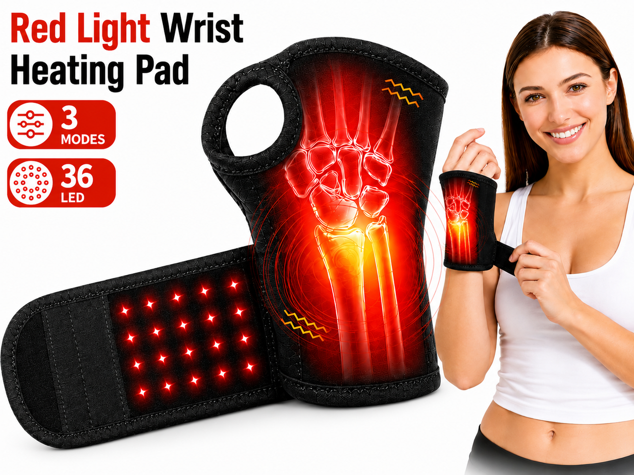 Red Light Therapy Wrist Heating Pad