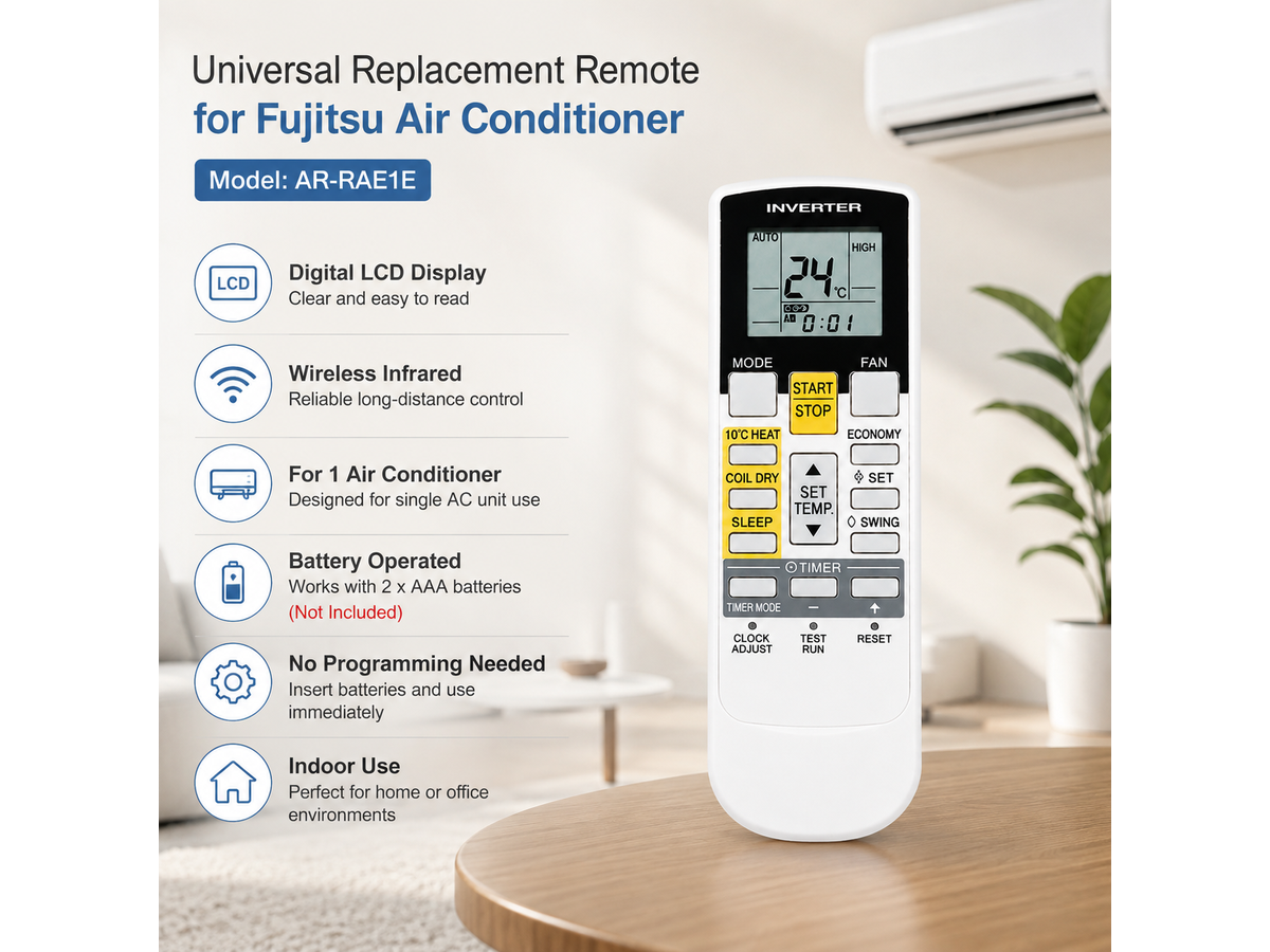 Replacement Remote Control for Fujitsu Air Conditioner