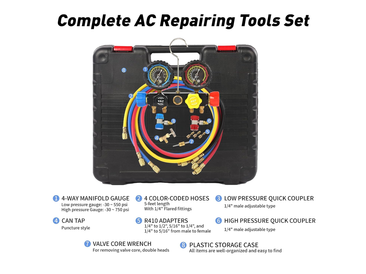 4 Way AC Manifold Gauge Set