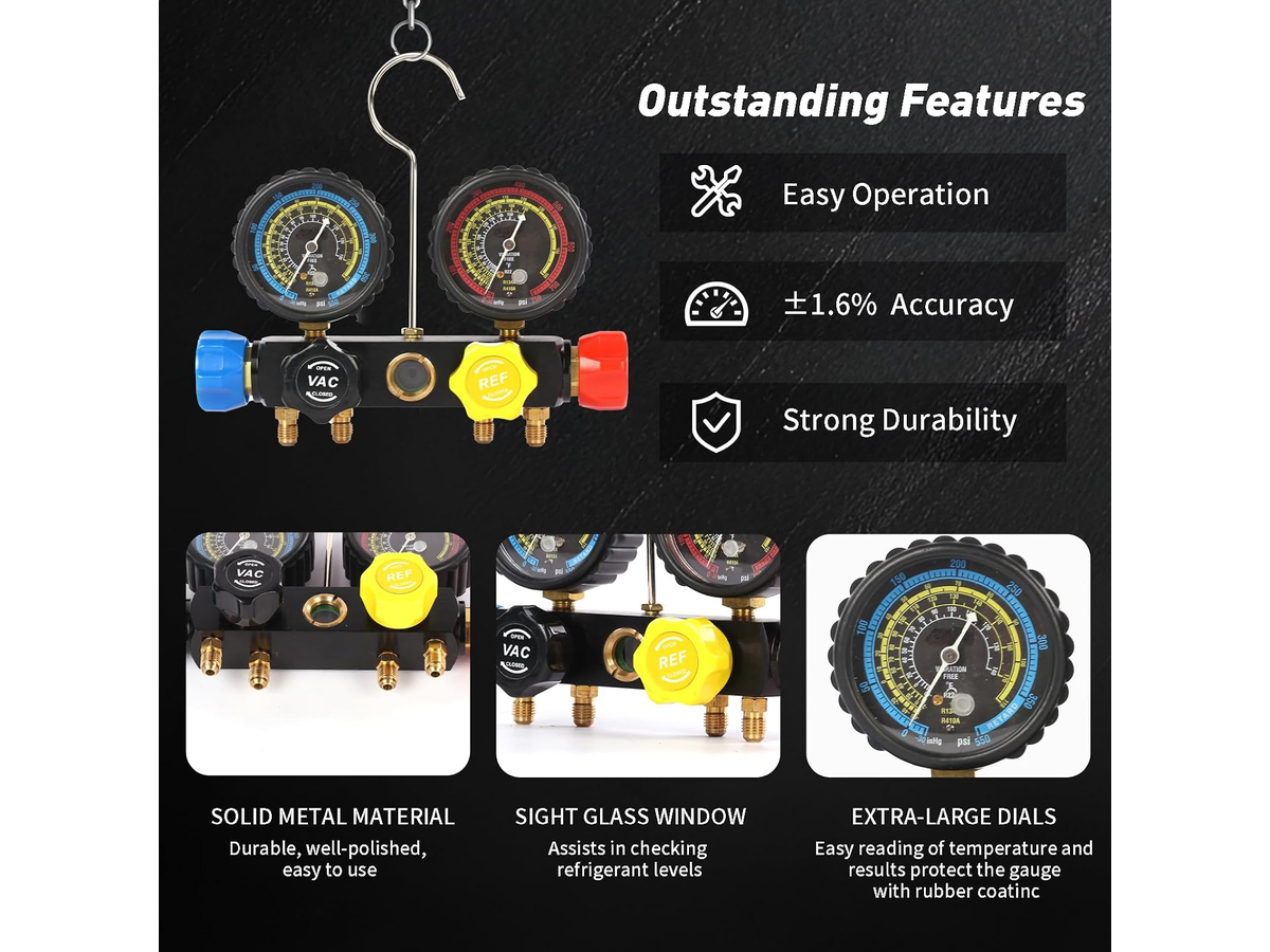 4 Way AC Manifold Gauge Set